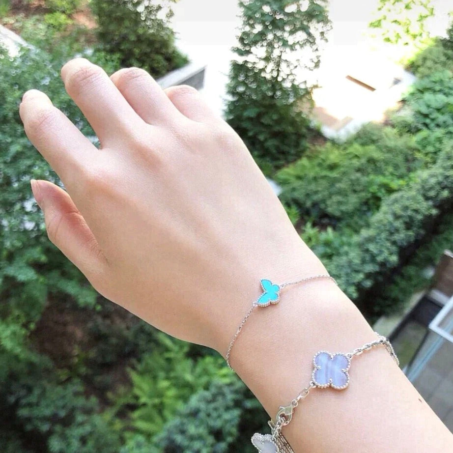[Regal Jewels]BUTTERFLY TURQUOISE BUTTERFLY BRACELET SILVER