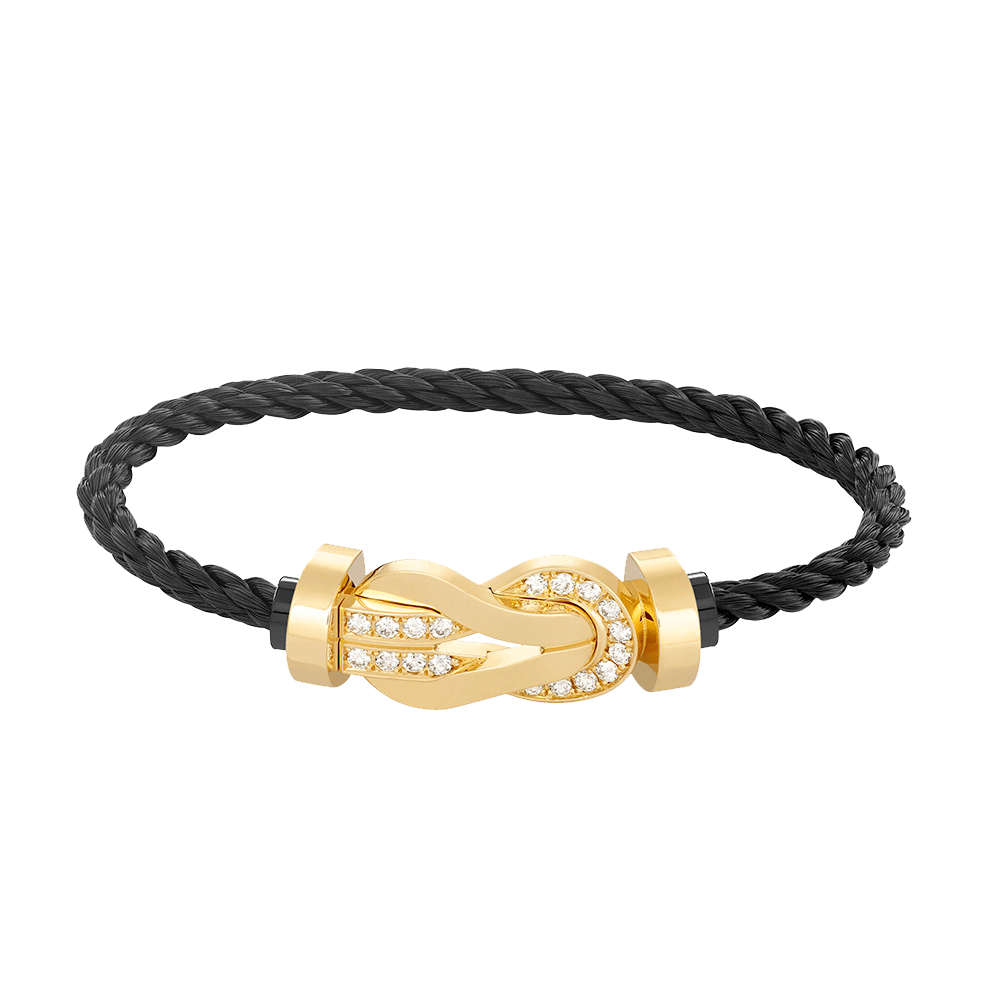 [Regal Jewels]CHANCE LARGE 8 FIGURE BUCKLE HALF DIAMOND BRACELET GOLD