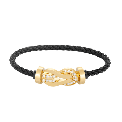 [Regal Jewels]CHANCE LARGE 8 FIGURE BUCKLE HALF DIAMOND BRACELET GOLD