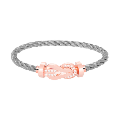 [Regal Jewels]CHANCE LARGE 8 FIGURE BUCKLE HALF DIAMOND BRACELET ROSE GOLD