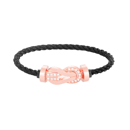 [Regal Jewels]CHANCE LARGE 8 FIGURE BUCKLE HALF DIAMOND BRACELET ROSE GOLD