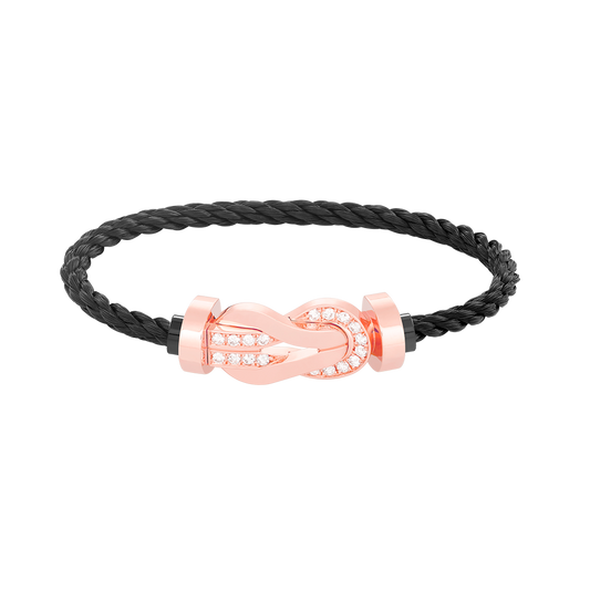 [Regal Jewels]CHANCE LARGE 8 FIGURE BUCKLE HALF DIAMOND BRACELET ROSE GOLD