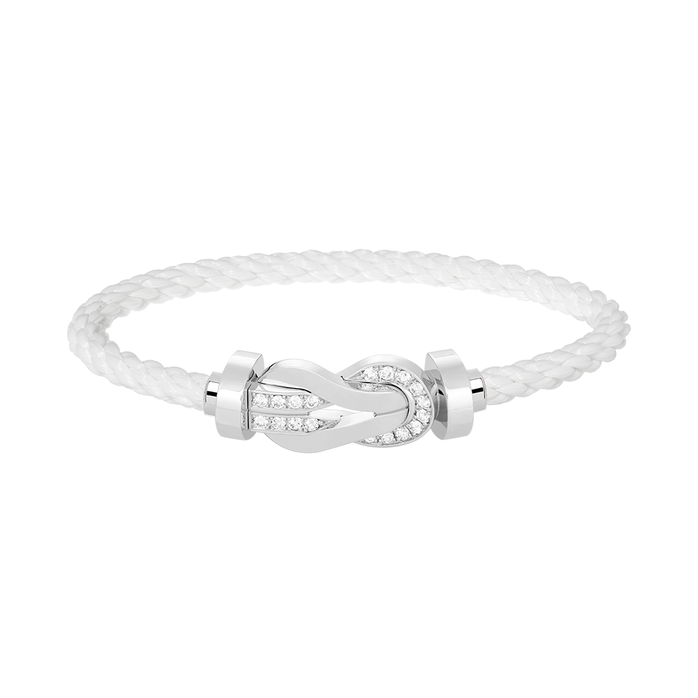 [Regal Jewels]CHANCE LARGE 8 FIGURE BUCKLE HALF DIAMOND BRACELET SILVER