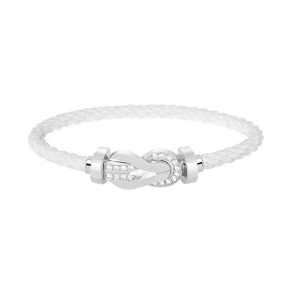 [Regal Jewels]CHANCE LARGE 8 FIGURE BUCKLE HALF DIAMOND BRACELET SILVER