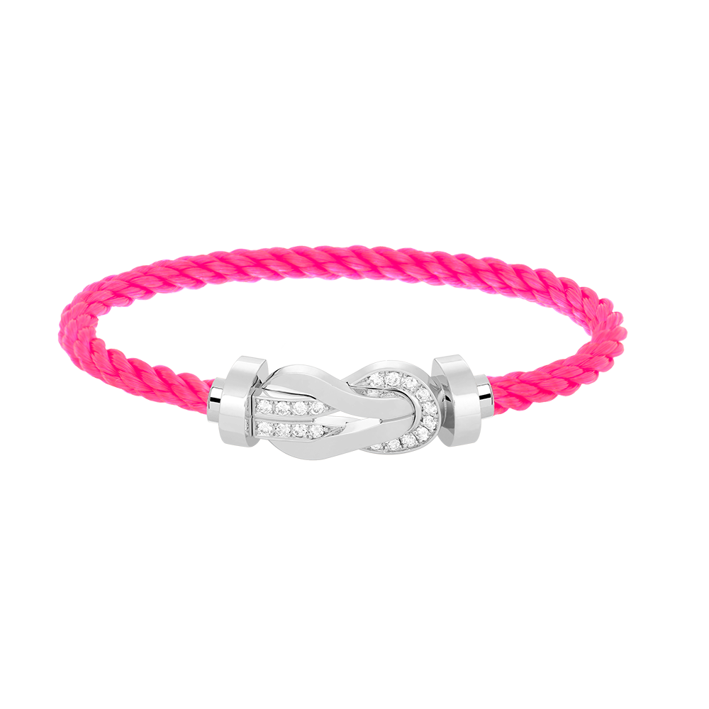 [Regal Jewels]CHANCE LARGE 8 FIGURE BUCKLE HALF DIAMOND BRACELET SILVER