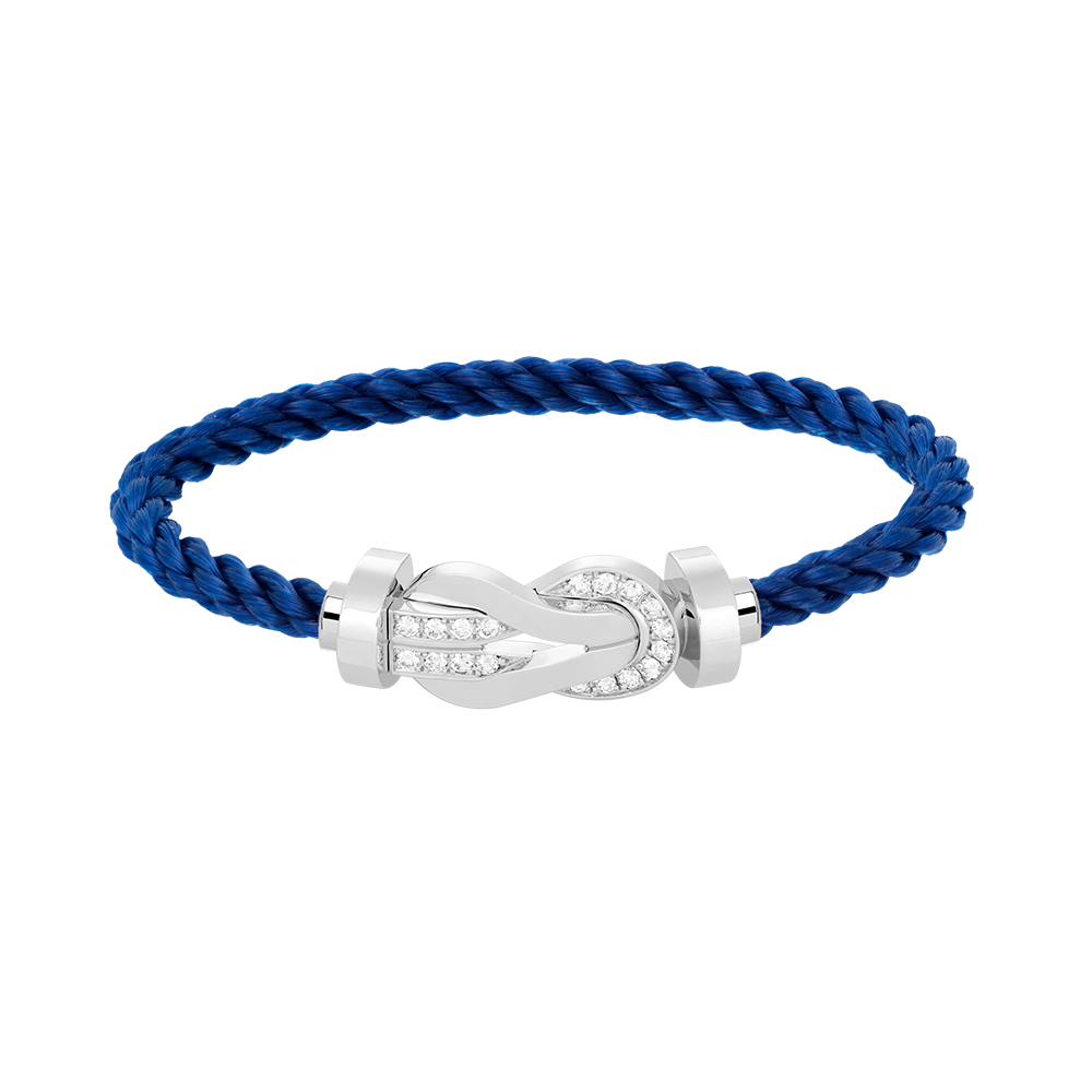 [Regal Jewels]CHANCE LARGE 8 FIGURE BUCKLE HALF DIAMOND BRACELET SILVER