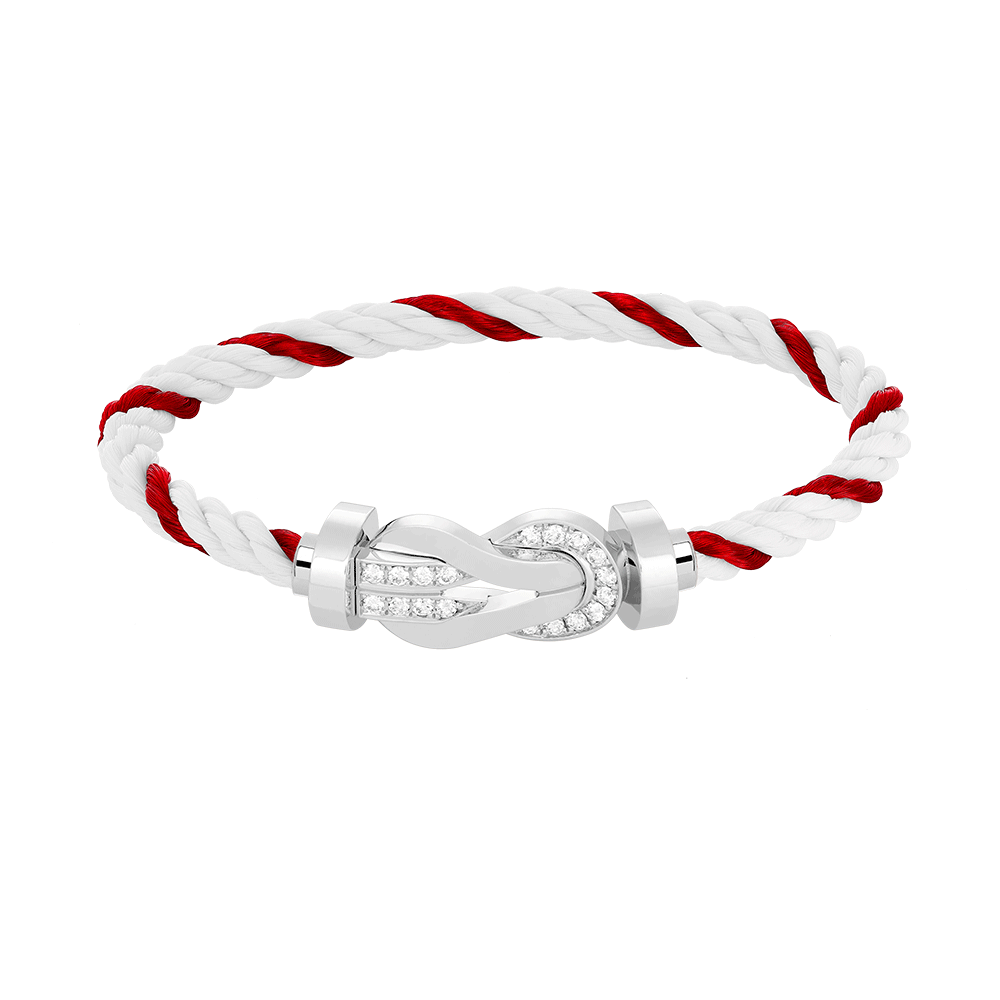 [Regal Jewels]CHANCE LARGE 8 FIGURE BUCKLE HALF DIAMOND BRACELET SILVER