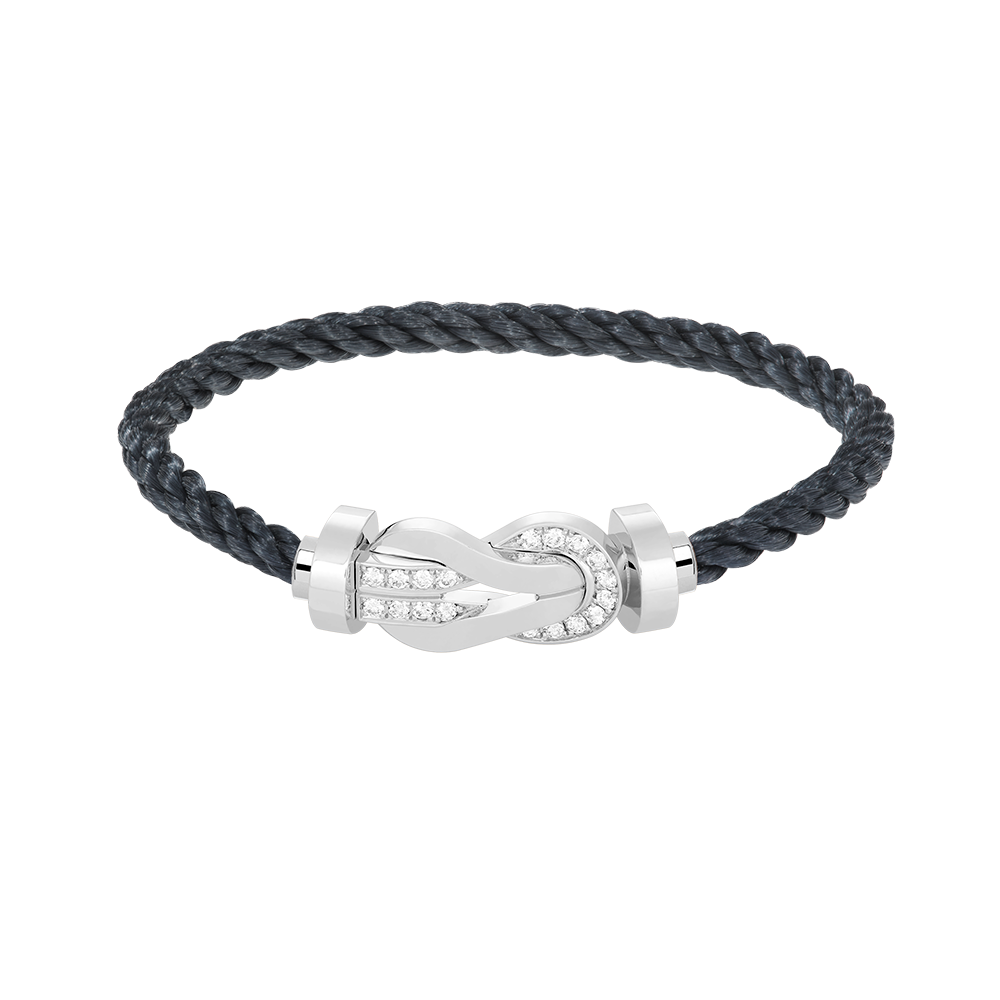 [Regal Jewels]CHANCE LARGE 8 FIGURE BUCKLE HALF DIAMOND BRACELET SILVER
