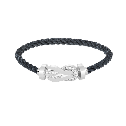 [Regal Jewels]CHANCE LARGE 8 FIGURE BUCKLE HALF DIAMOND BRACELET SILVER