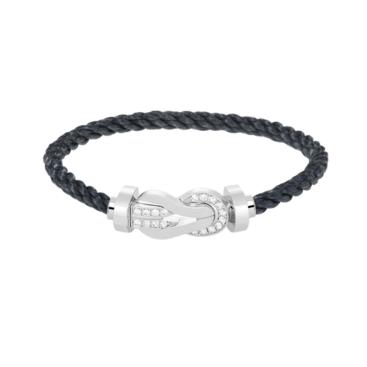 [Regal Jewels]CHANCE LARGE 8 FIGURE BUCKLE HALF DIAMOND BRACELET SILVER