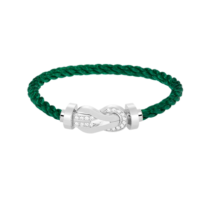 [Regal Jewels]CHANCE LARGE 8 FIGURE BUCKLE HALF DIAMOND BRACELET SILVER