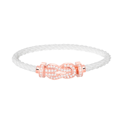 [Regal Jewels]CHANCE LARGE 8 FIGURE BUCKLE FULL DIAMOND BRACELET ROSE GOLD