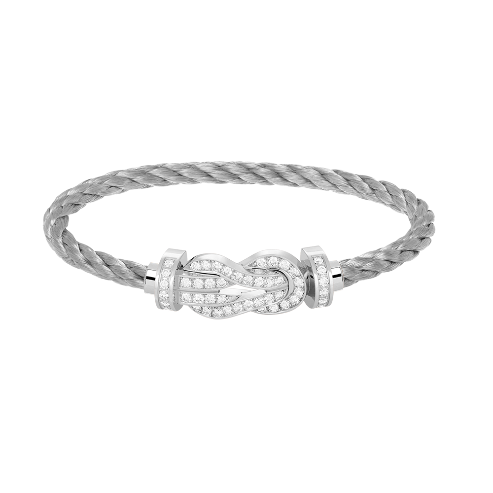 [Regal Jewels]CHANCE LARGE 8 FIGURE BUCKLE FULL DIAMOND BRACELET SILVER