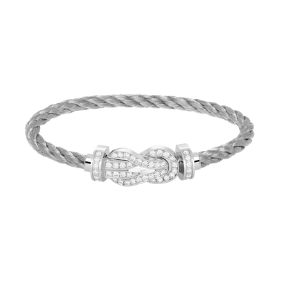 [Regal Jewels]CHANCE LARGE 8 FIGURE BUCKLE FULL DIAMOND BRACELET SILVER