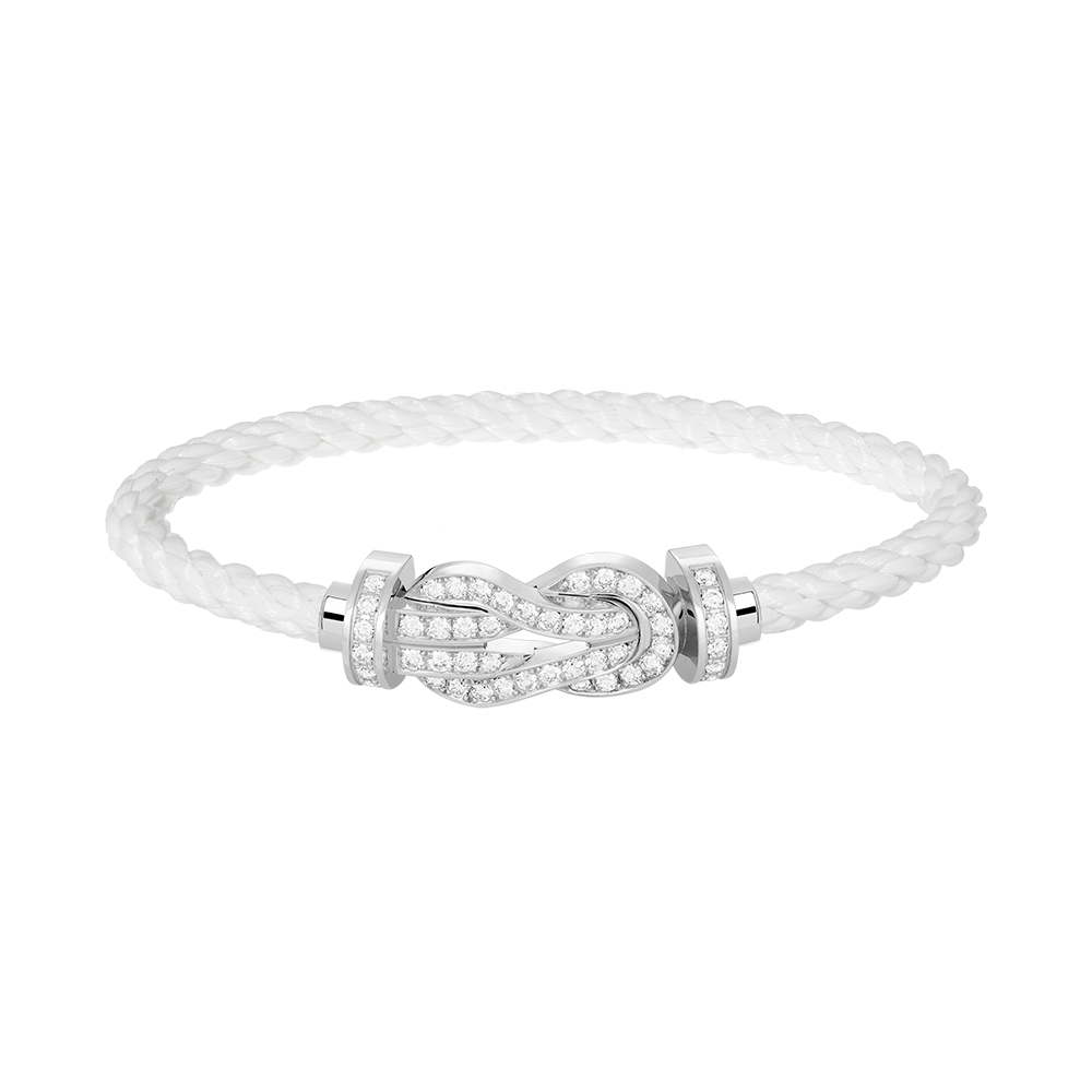 [Regal Jewels]CHANCE LARGE 8 FIGURE BUCKLE FULL DIAMOND BRACELET SILVER