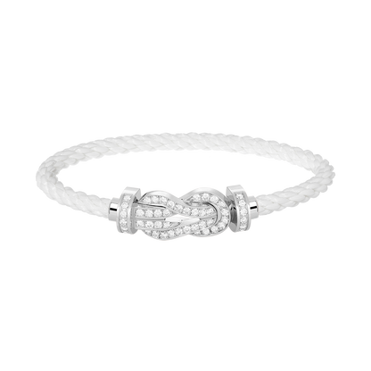 [Regal Jewels]CHANCE LARGE 8 FIGURE BUCKLE FULL DIAMOND BRACELET SILVER
