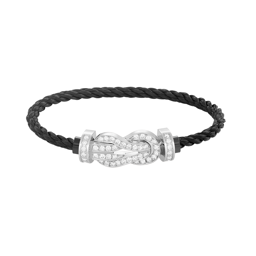 [Regal Jewels]CHANCE LARGE 8 FIGURE BUCKLE FULL DIAMOND BRACELET SILVER