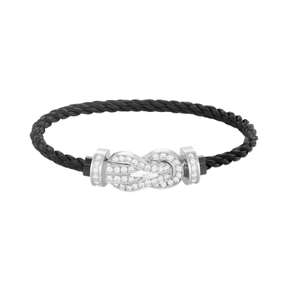 [Regal Jewels]CHANCE LARGE 8 FIGURE BUCKLE FULL DIAMOND BRACELET SILVER
