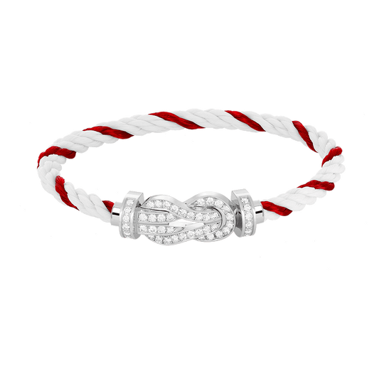 [Regal Jewels]CHANCE LARGE 8 FIGURE BUCKLE FULL DIAMOND BRACELET SILVER
