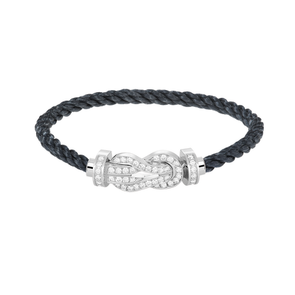 [Regal Jewels]CHANCE LARGE 8 FIGURE BUCKLE FULL DIAMOND BRACELET SILVER