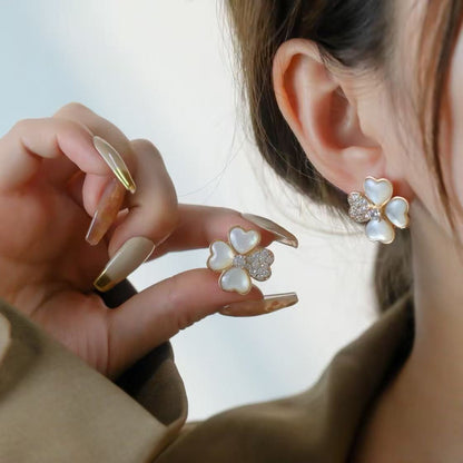 [Regal Jewels]FRIVOLE PINK GOLD FLOWER DIAMOND EARRINGS 2