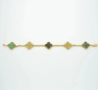 [Regal Jewels]CLOVER 5 MOTIF GRAY MOP BRACELET COLLECTION