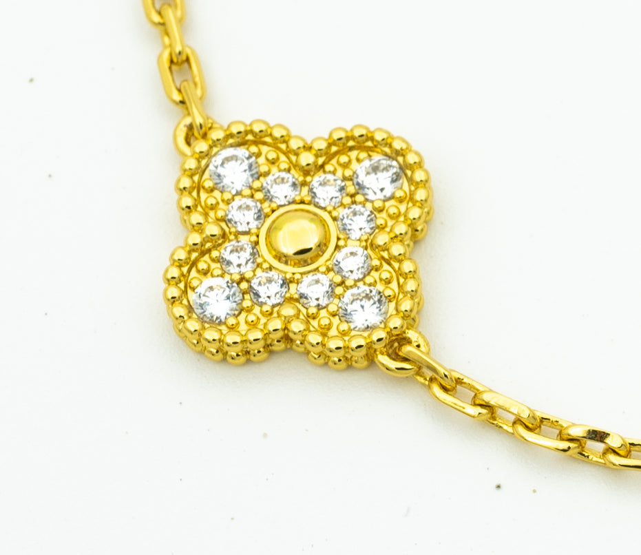 [Regal Jewels]CLOVER BRACELET 5 MOTIFS GOLD DIAMOND