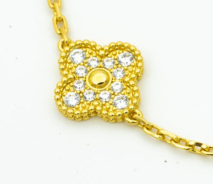 [Regal Jewels]CLOVER BRACELET 5 MOTIFS GOLD DIAMOND