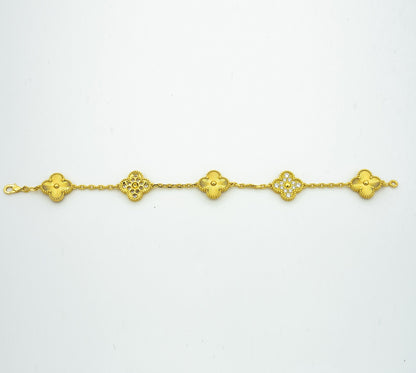 [Regal Jewels]CLOVER 5 MOTIF LASER BRACELET COLLECTION