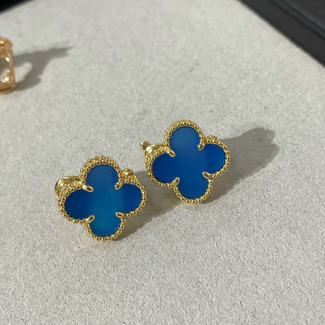 [Regal Jewels]Clover Medium 15mm Turquoise Earrings