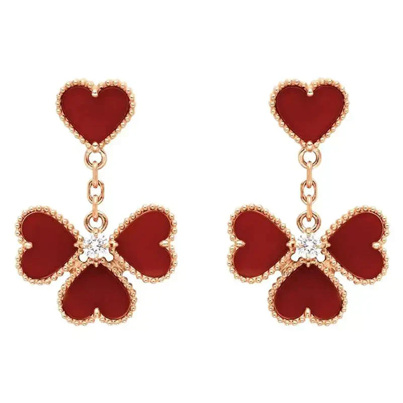 [Regal Jewels]SWEET CLOVER CARNELIAN EARRINGS