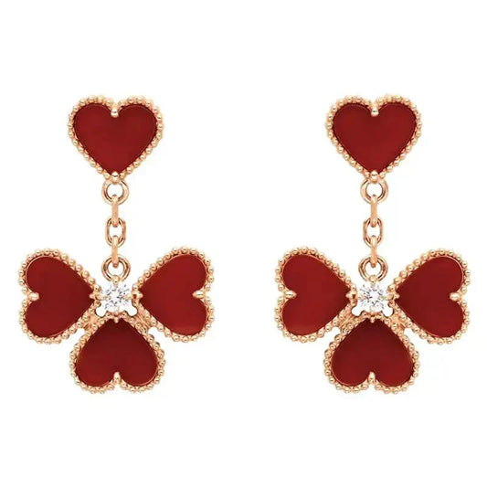 [Regal Jewels]SWEET CLOVER CARNELIAN EARRINGS
