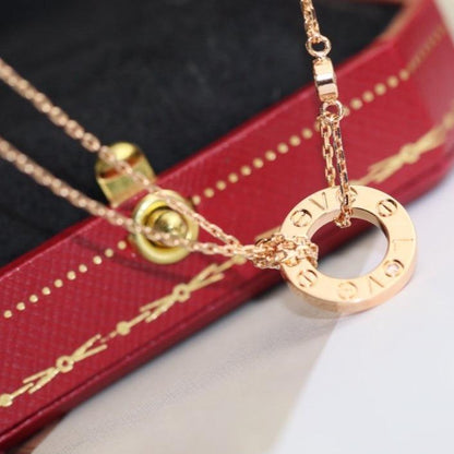 [Regal Jewels]LOVE NECKLACE ADJUSTABLE ROSE GOLD 2 DIAMOND