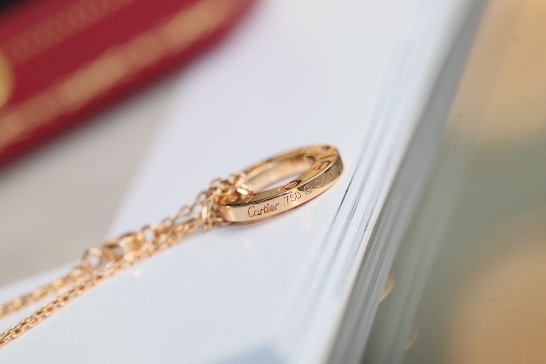 [Regal Jewels]LOVE NECKLACE ADJUSTABLE ROSE GOLD 2 DIAMOND