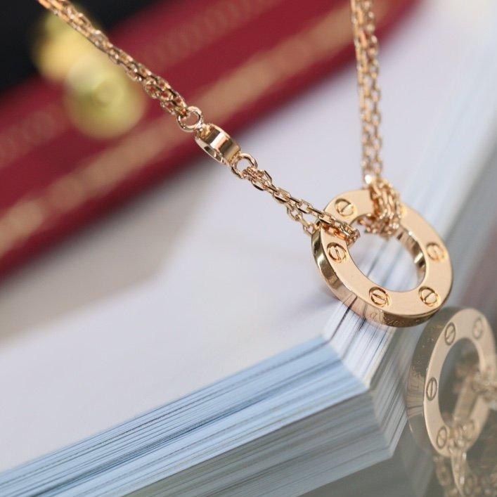 [Regal Jewels]LOVE NECKLACE ADJUSTABLE ROSE GOLD 2 DIAMOND