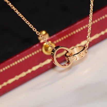 [Regal Jewels]LOVE NECKLACE PINK GOLD AND SILVER