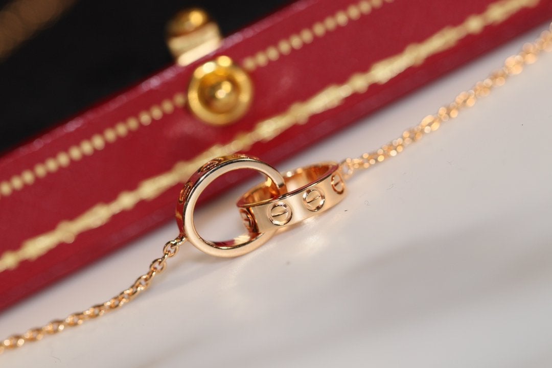 [Regal Jewels]LOVE NECKLACE PINK GOLD AND SILVER