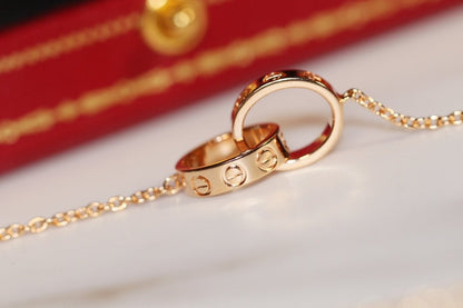 [Regal Jewels]LOVE NECKLACE PINK GOLD AND SILVER