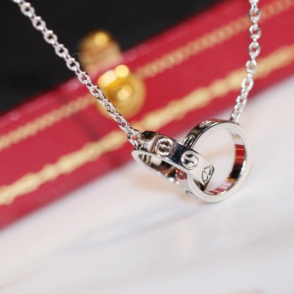 [Regal Jewels]LOVE NECKLACE PINK GOLD AND SILVER