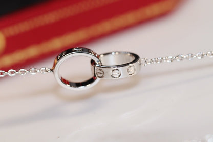 [Regal Jewels]LOVE NECKLACE PINK GOLD AND SILVER