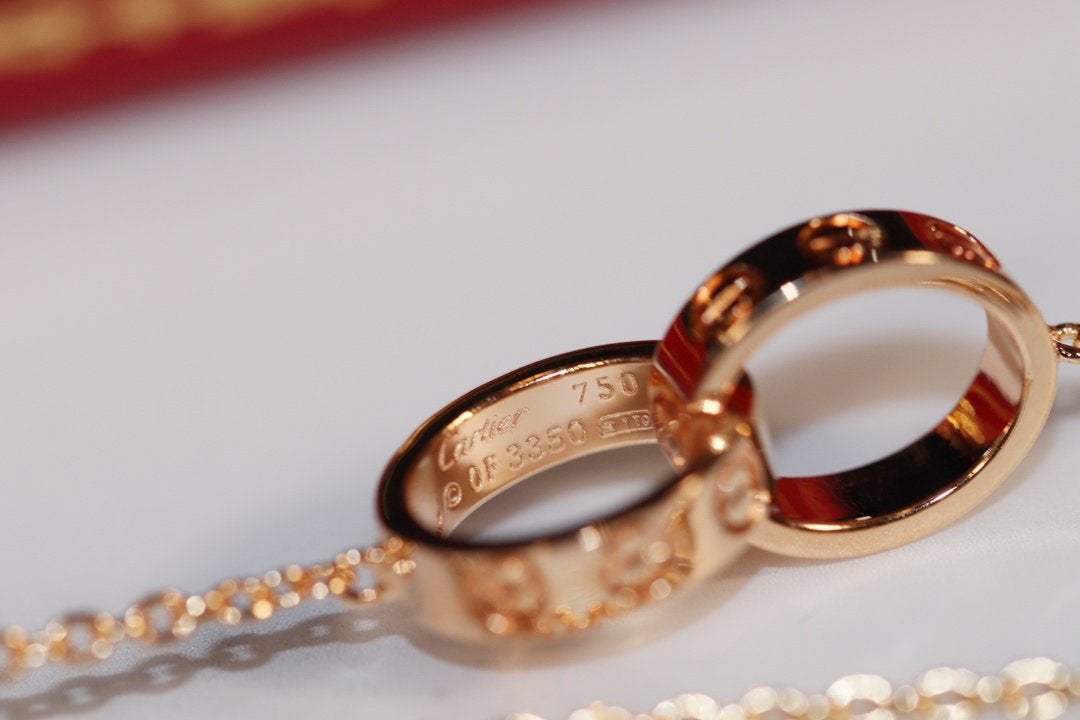 [Regal Jewels]LOVE NECKLACE PINK GOLD AND SILVER