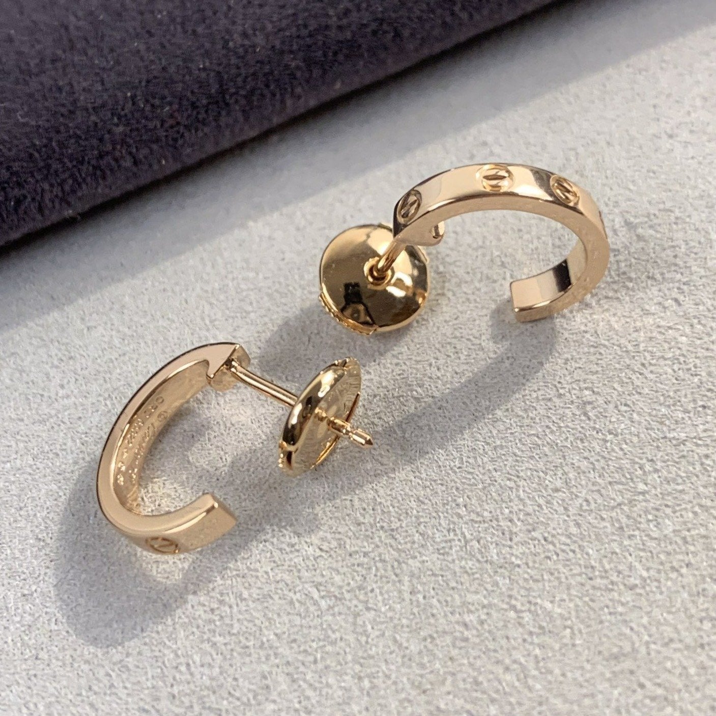 [Regal Jewels]LOVE EARRINGS 2.65MM PINK GOLD