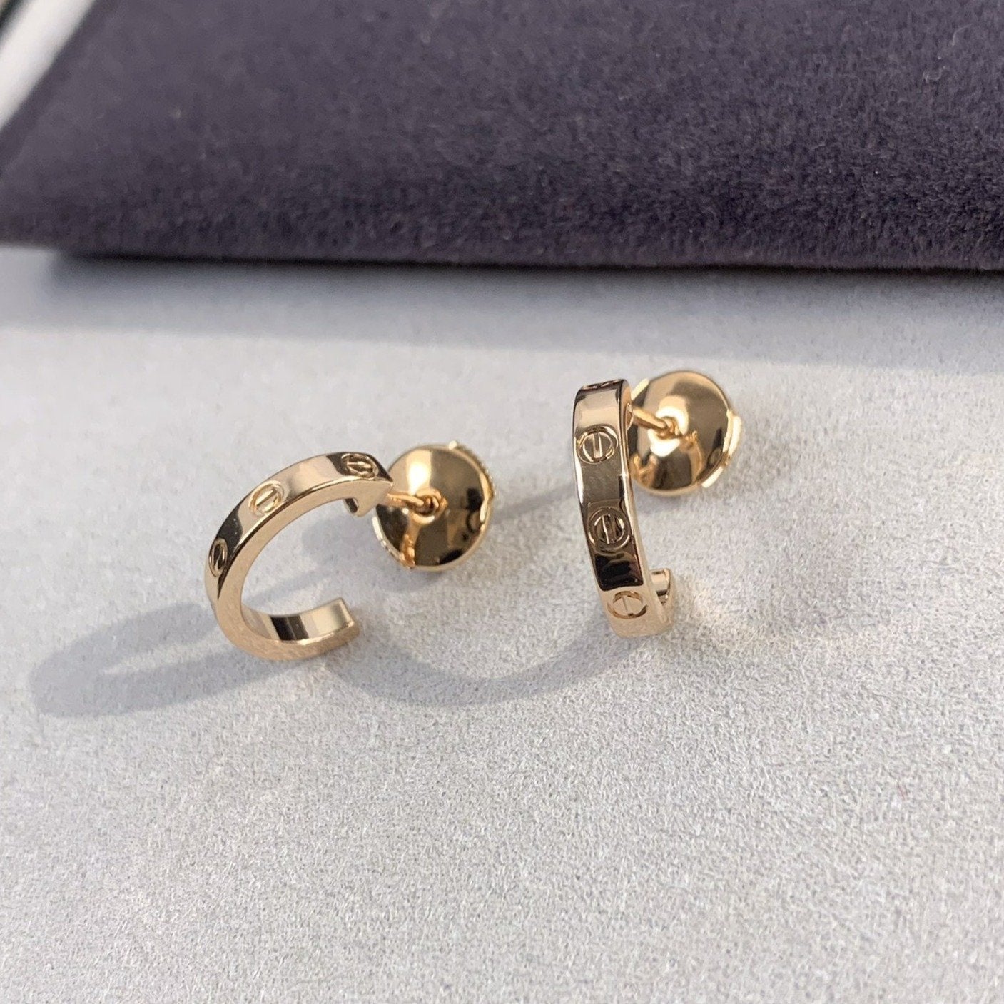 [Regal Jewels]LOVE EARRINGS 2.65MM PINK GOLD