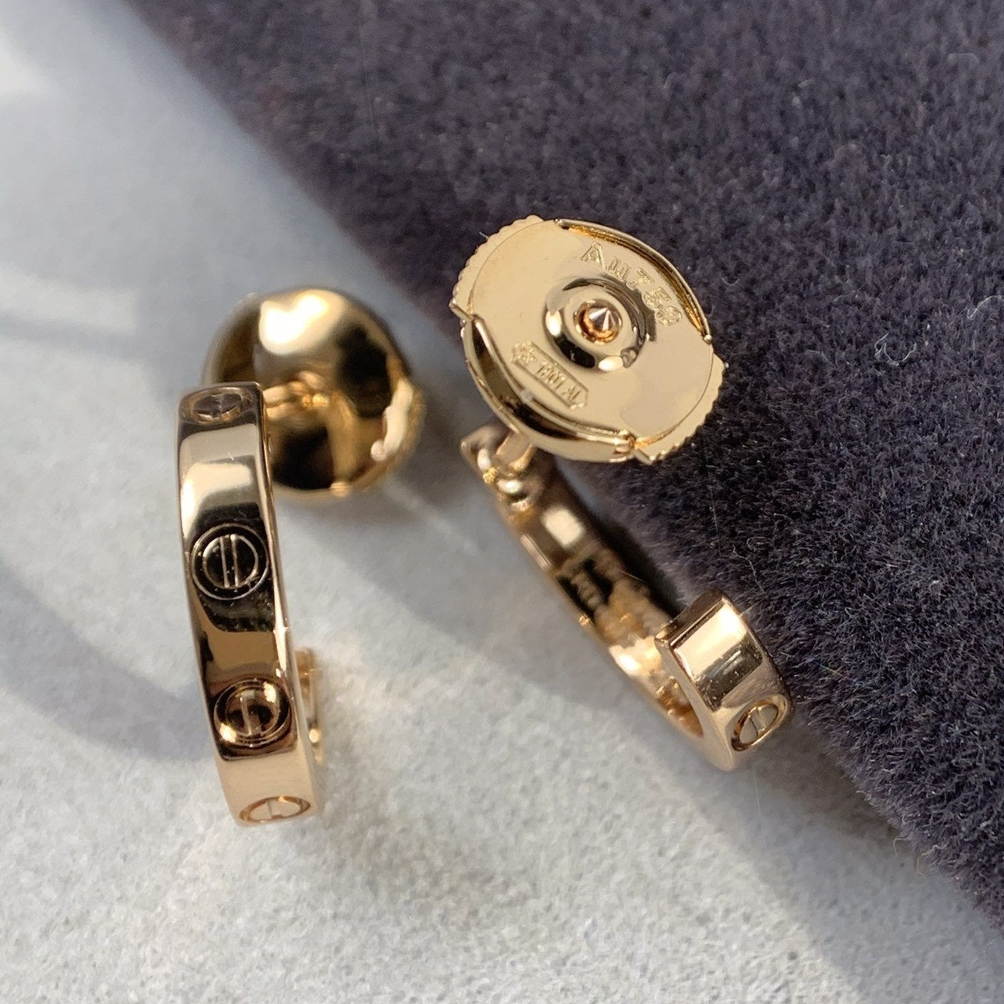 [Regal Jewels]LOVE EARRINGS 2.65MM PINK GOLD