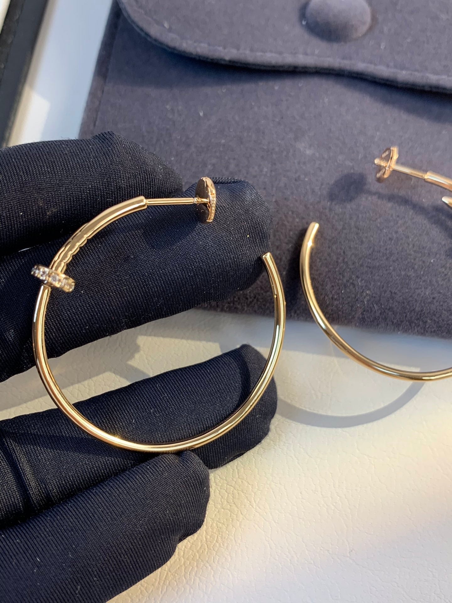 [Regal Jewels]JUSTE EARRINGS GOLD DIAMONDS 1.8MM