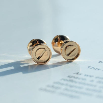[Regal Jewels]LOVE EARRINGS PINK GOLD 10MM