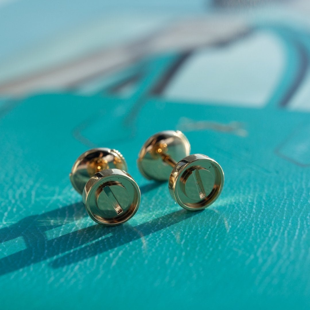 [Regal Jewels]LOVE EARRINGS PINK GOLD 10MM