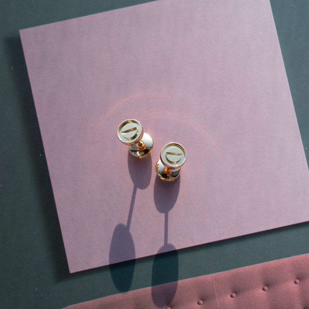 [Regal Jewels]LOVE EARRINGS PINK GOLD 10MM