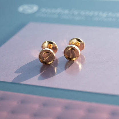 [Regal Jewels]LOVE EARRINGS PINK GOLD 10MM