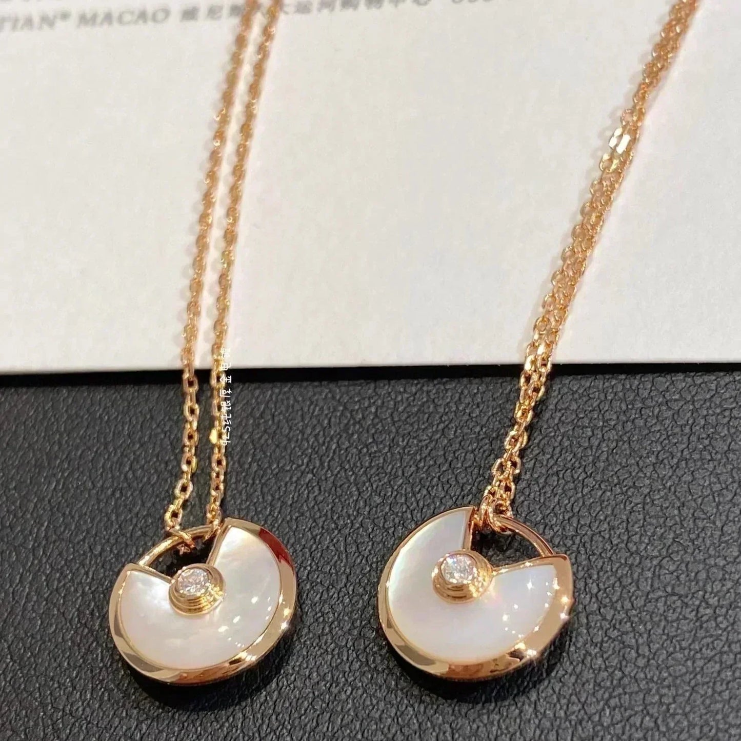 [Regal Jewels]AMULETTE ROSE GOLD MOP NECKLACE
